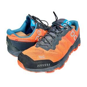 On Running Orange and Black Athletic Shoes